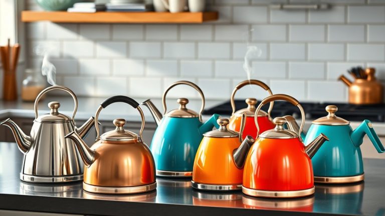 stylish whistling stovetop kettles