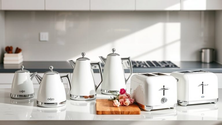 stylish white kettle sets