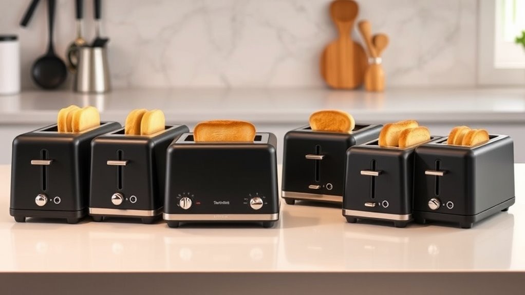 top black 4 slice toasters