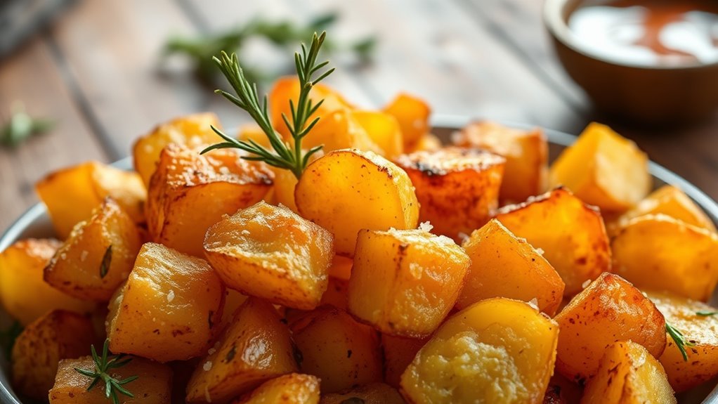 top crispy roasted potatoes