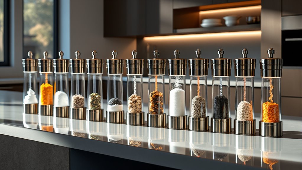 top led salt grinders