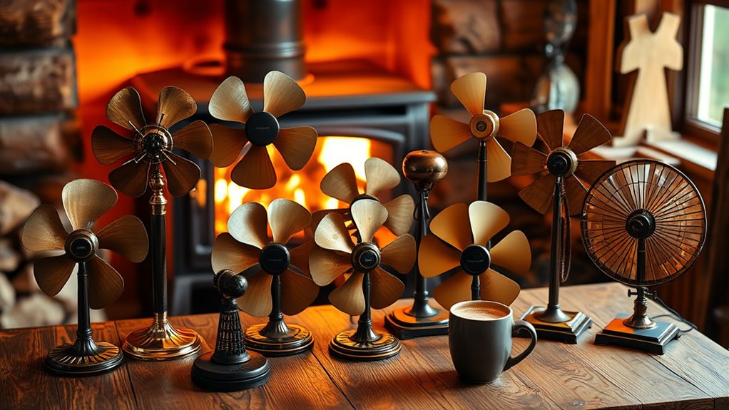 top log stove fans