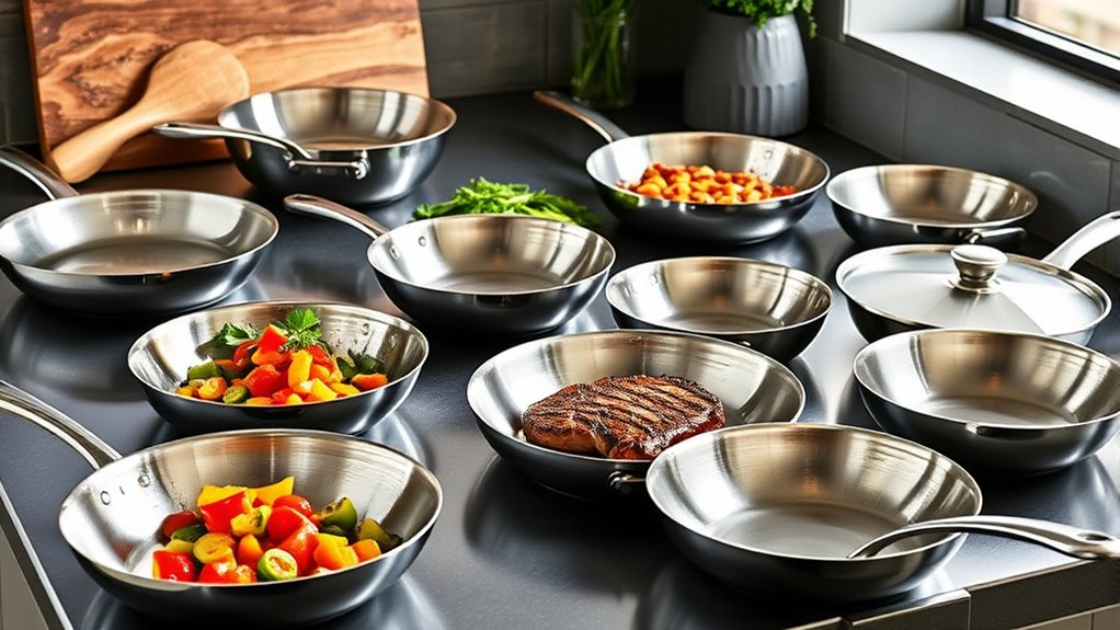 top stainless steel frying pans
