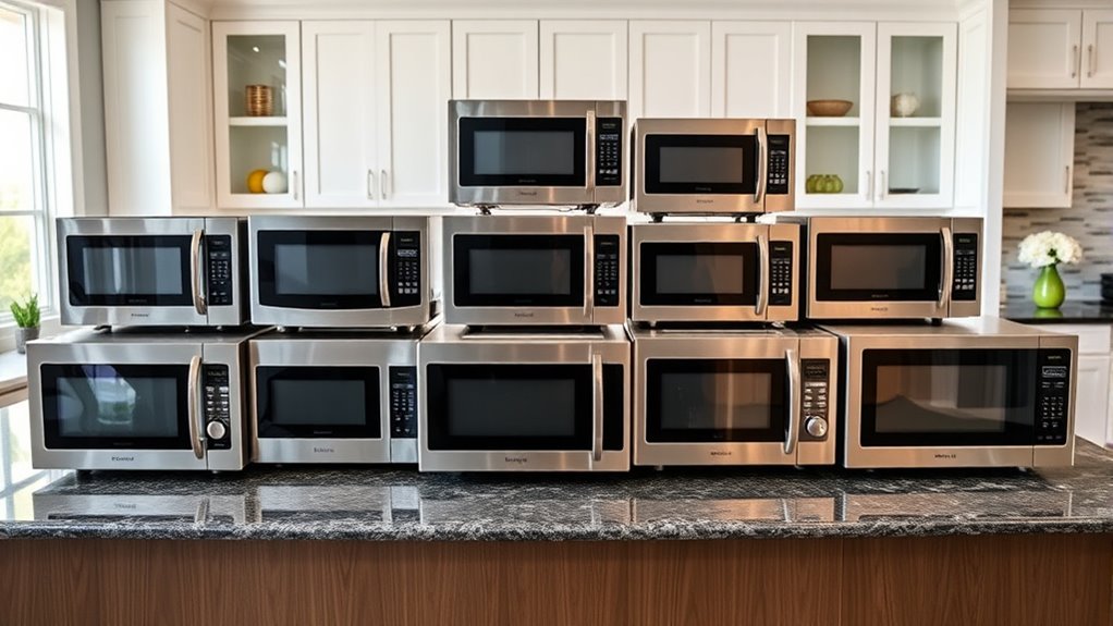 top stainless steel microwaves