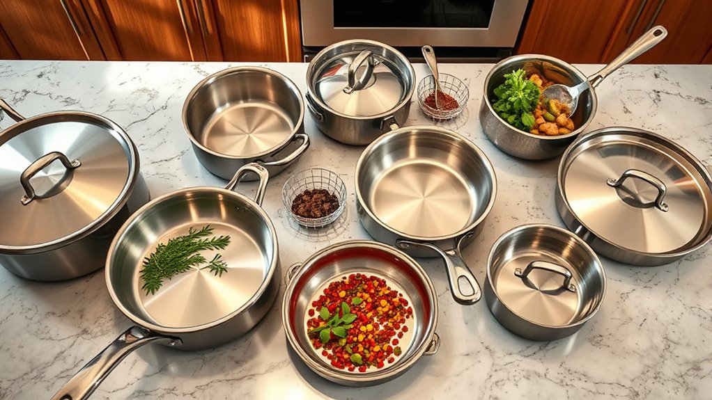 top stainless steel pans