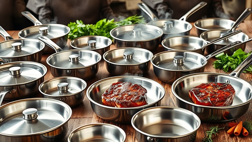 top stainless steel pans