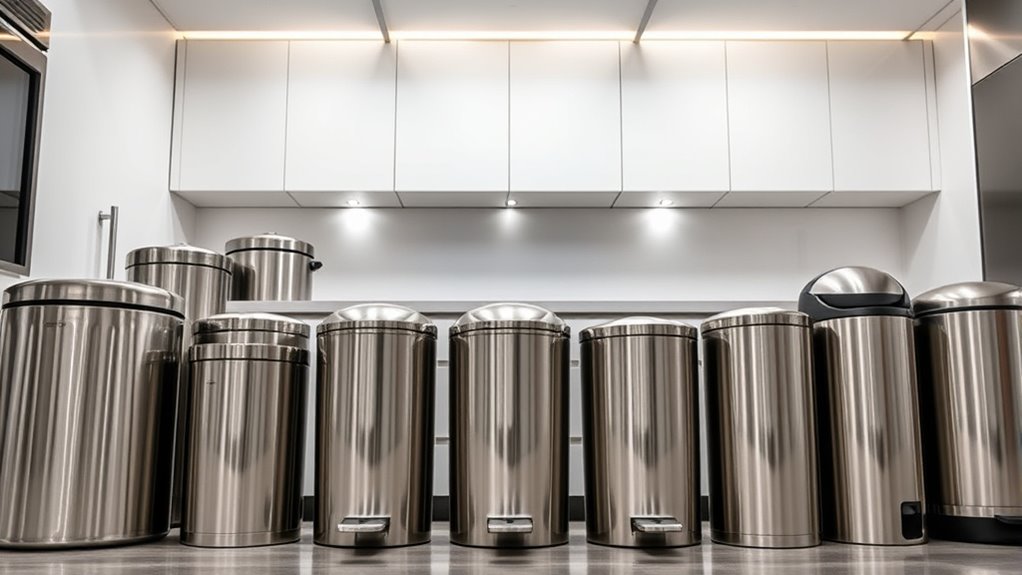 top stainless steel trash cans