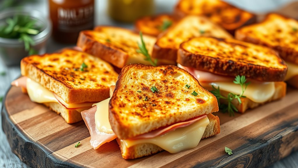 top toasted ham sandwiches