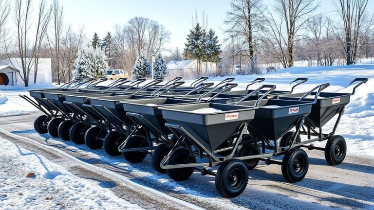 top walk behind salt spreaders