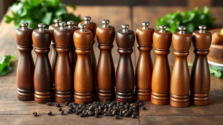 top wood pepper mills