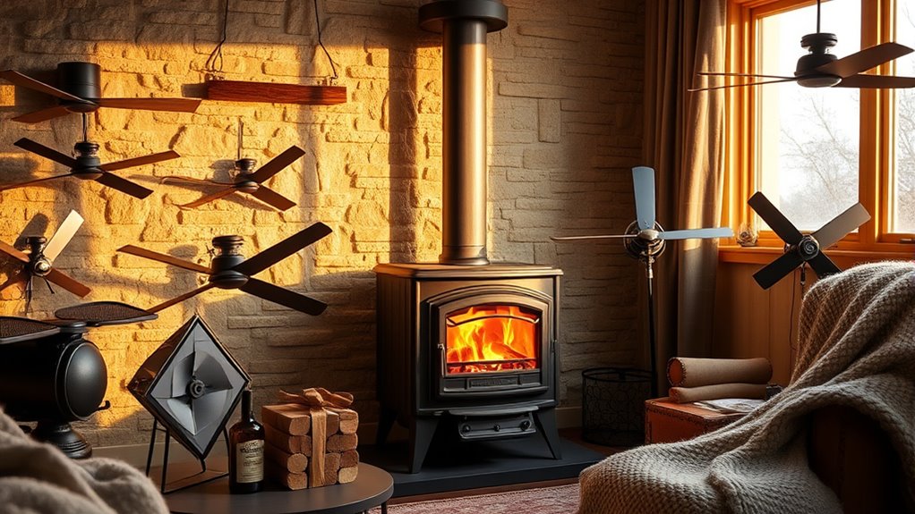 top wood stove fans