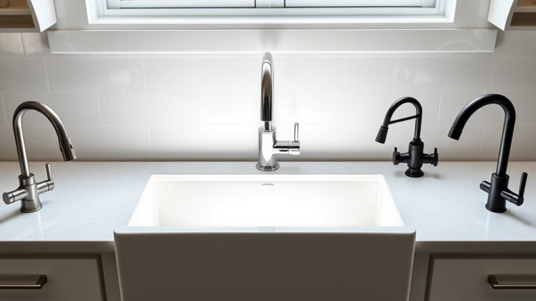 apron front sink faucets
