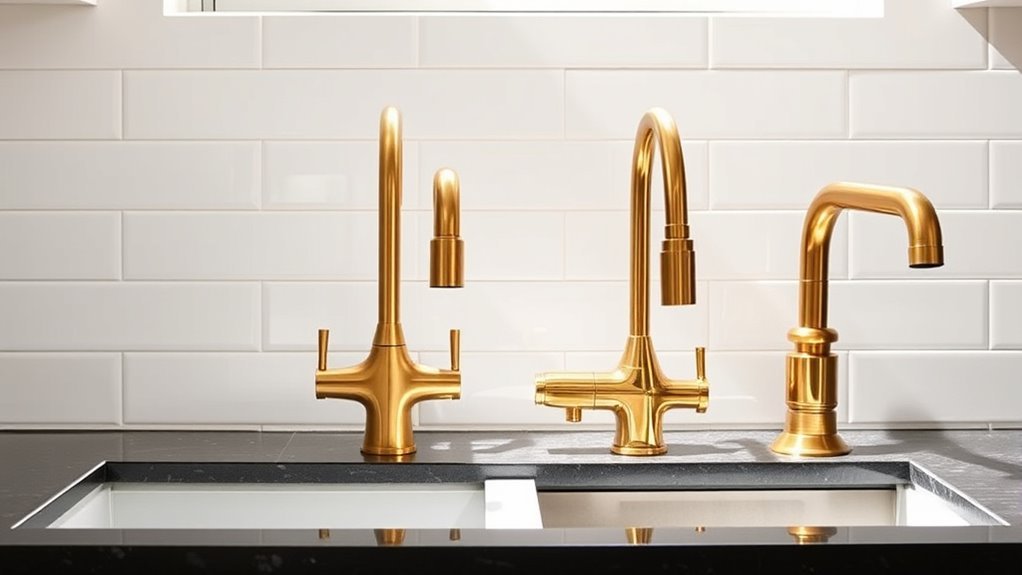 brass kitchen faucets selection