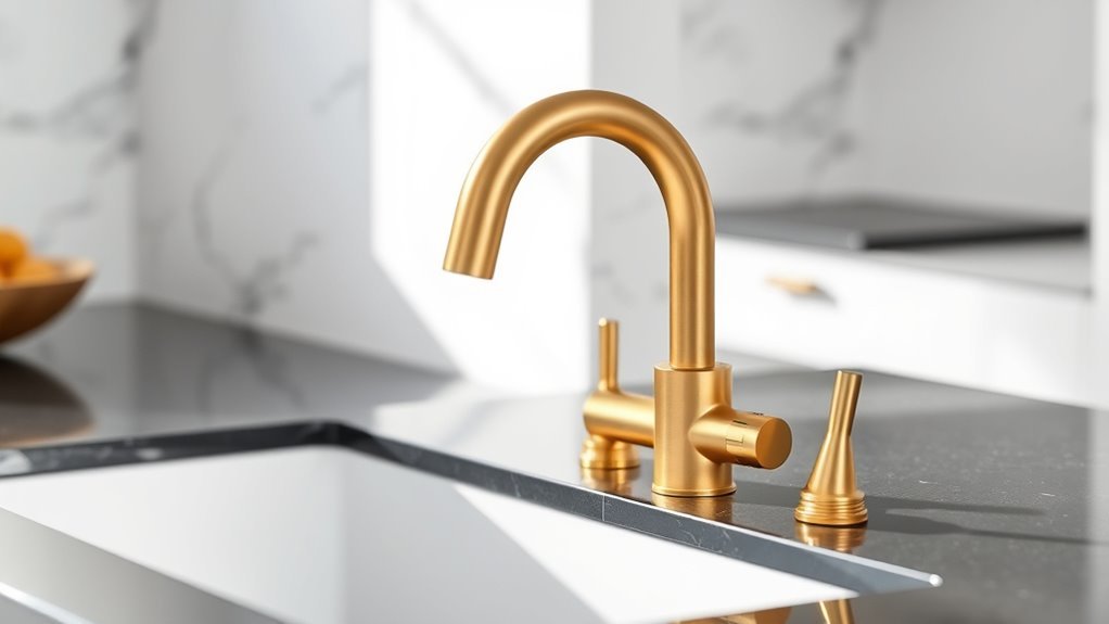 brushed gold kitchen faucets