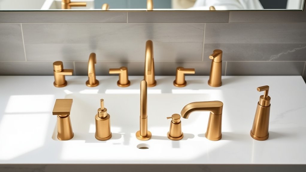 chic brushed gold faucets
