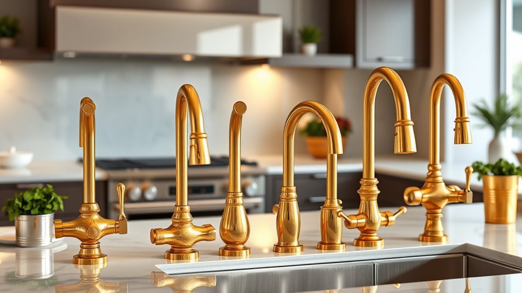 elegant gold kitchen faucets