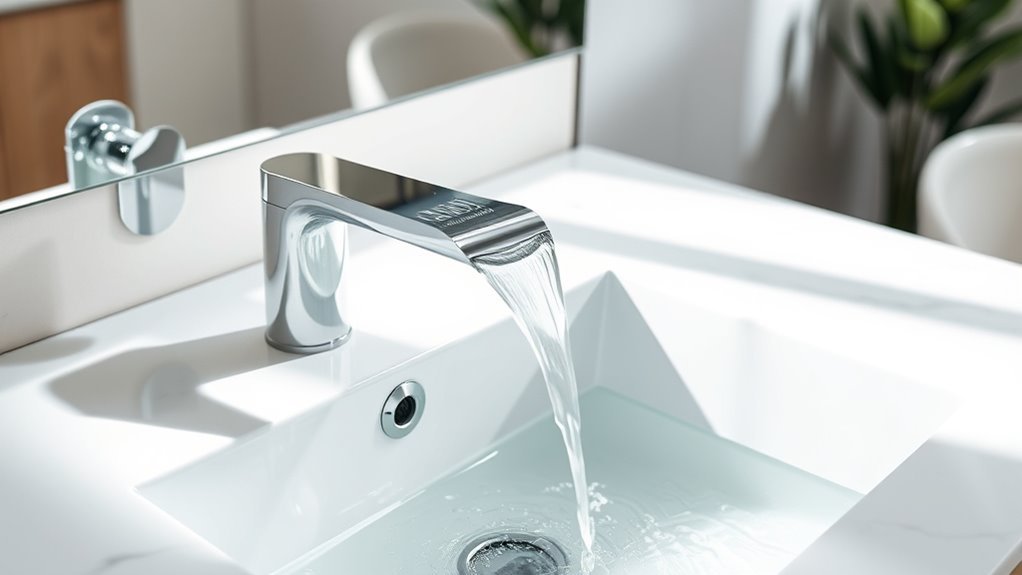 elegant waterfall bathroom faucets