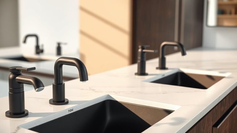 sleek black faucets selection