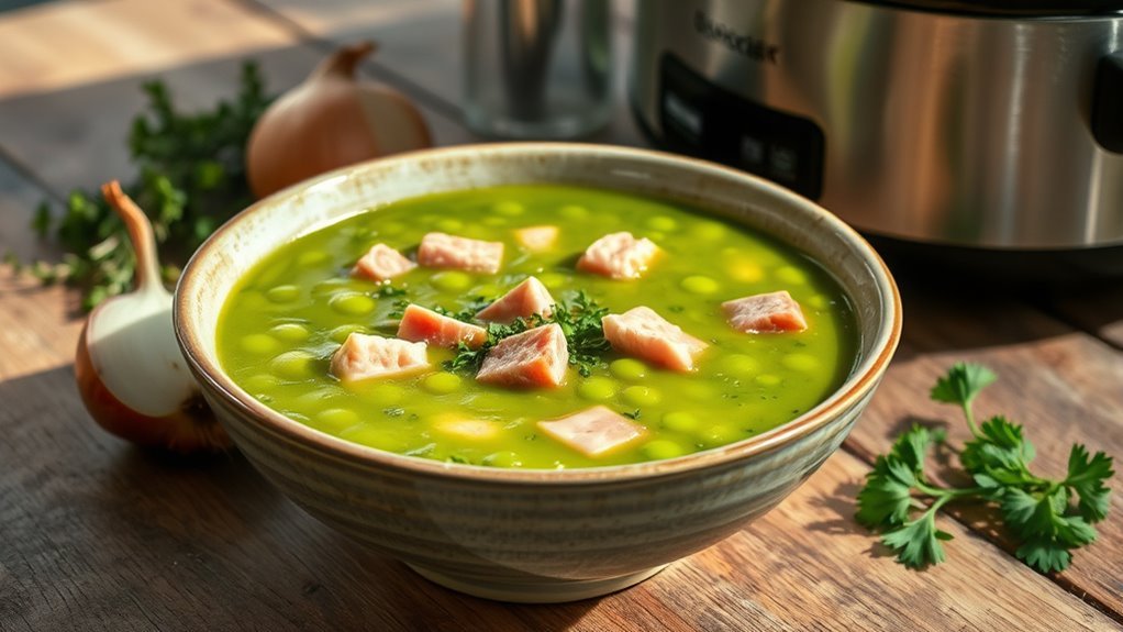 slow cooker pea soup