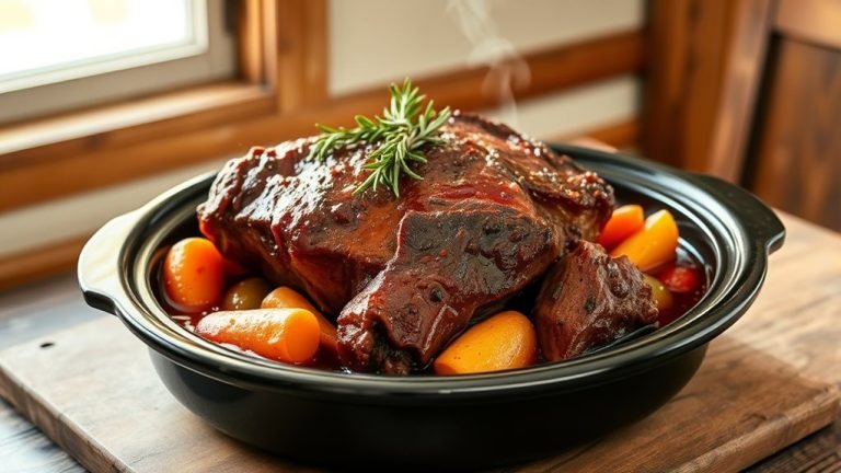 slow cooker red wine roast