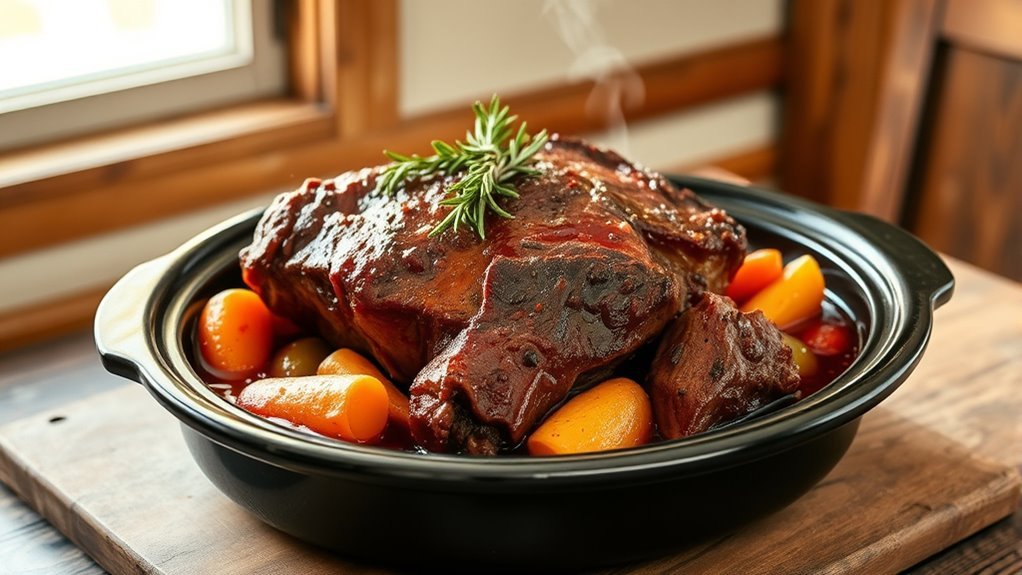 slow cooker red wine roast