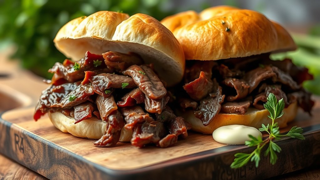 slow cooker roast beef sandwiches