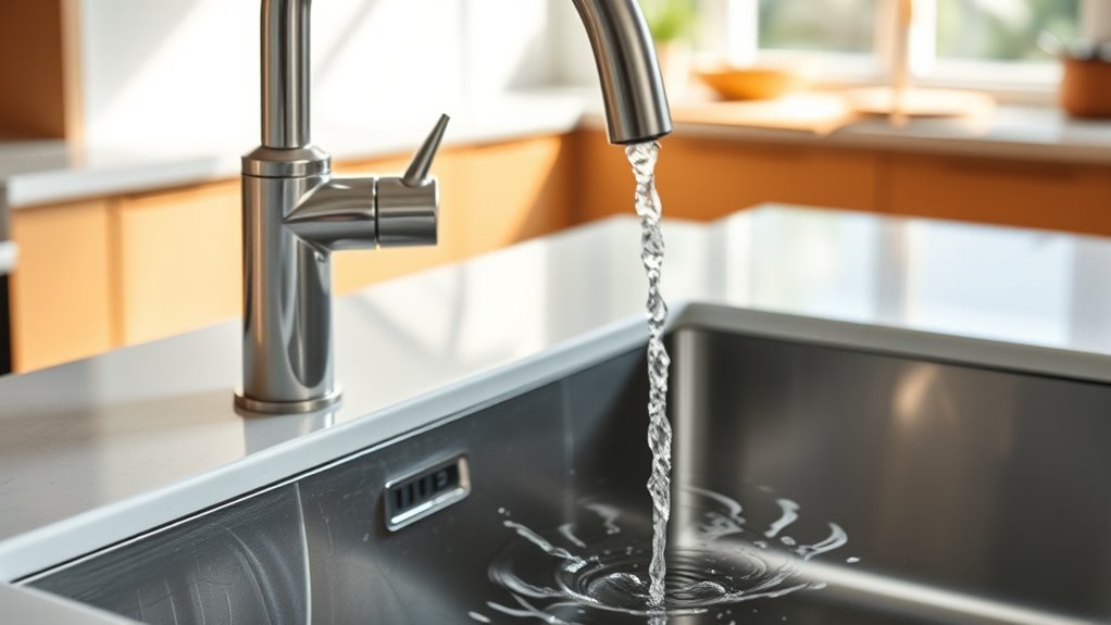 splash free kitchen faucet distances