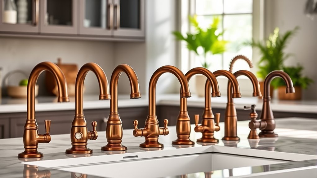 stylish bronze kitchen faucets