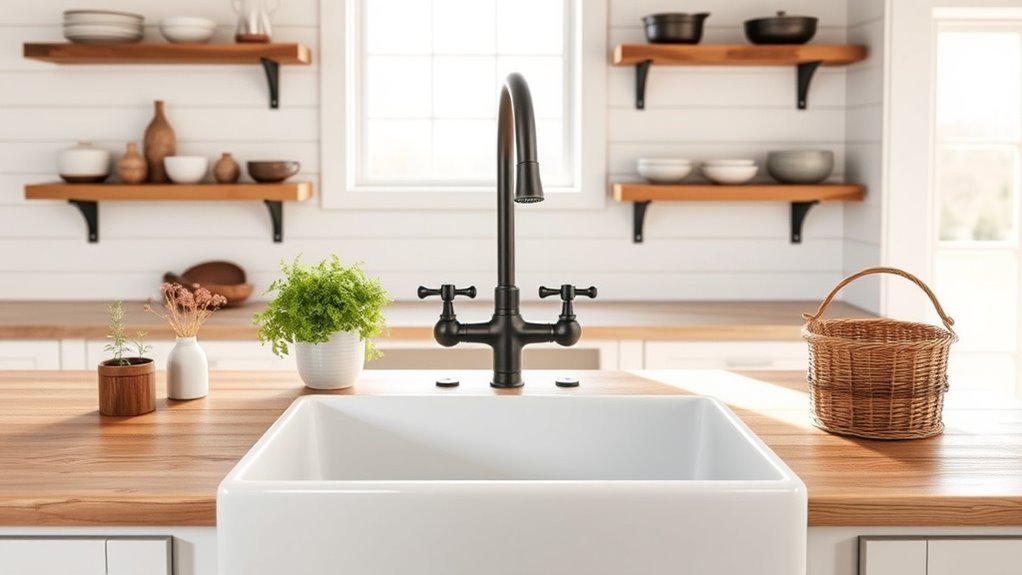 stylish farmhouse kitchen faucets