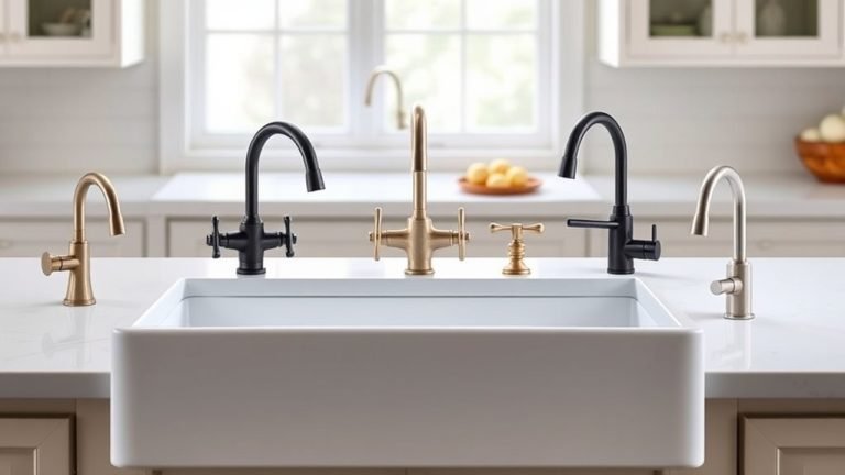 top apron sink faucets