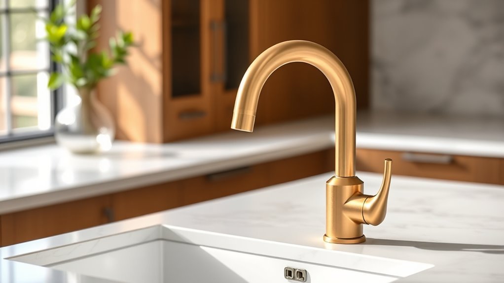 top brushed gold faucets