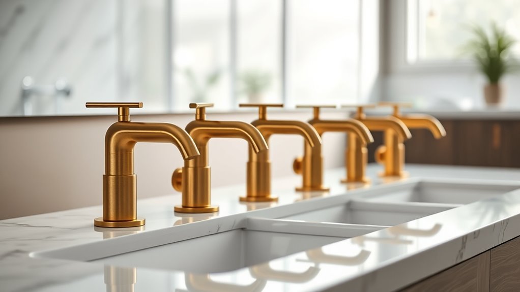 top brushed gold faucets
