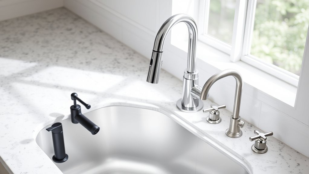 top corner sink faucets