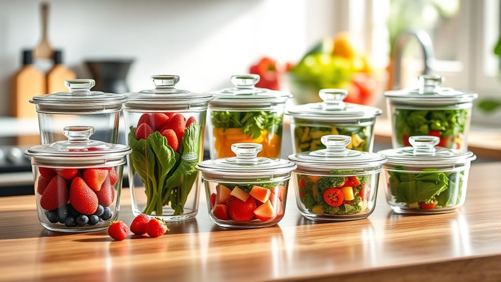top glass food storage