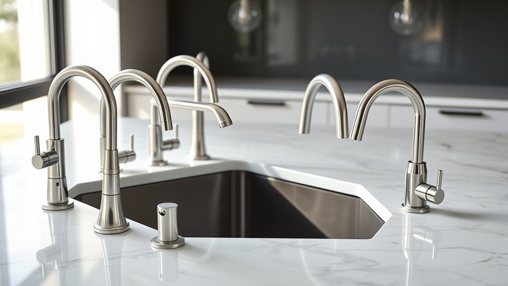 top offset sink faucets