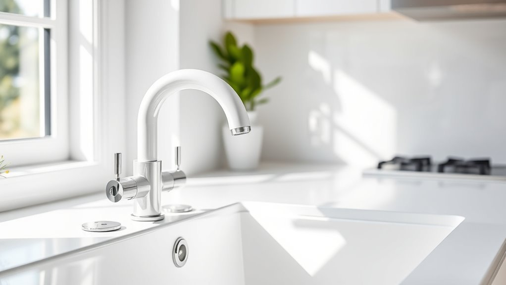 top white kitchen faucets
