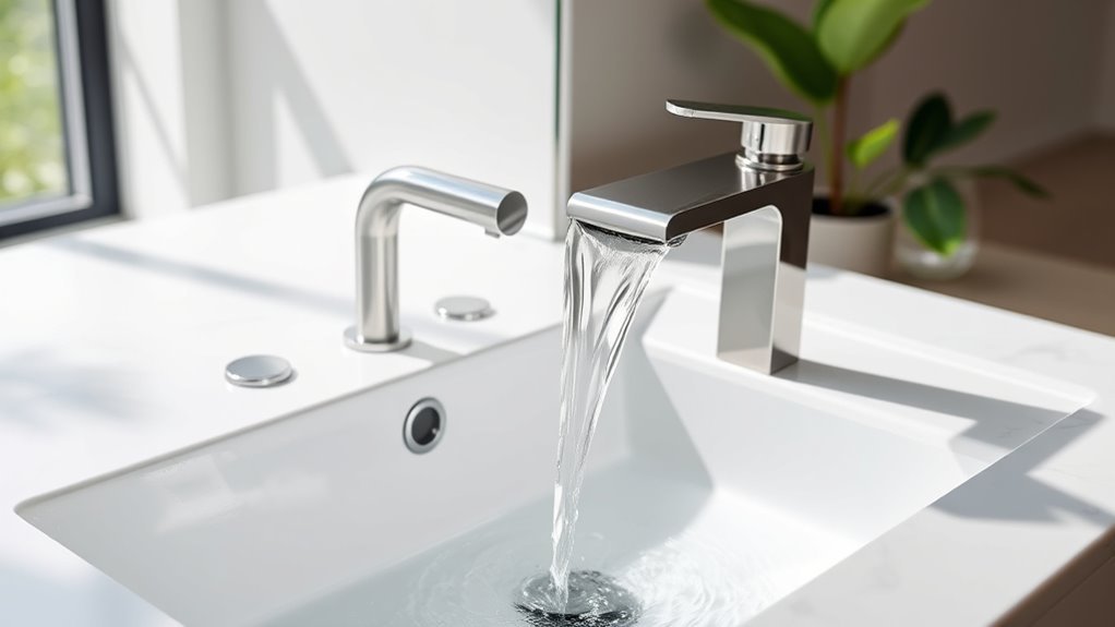 waterfall bathroom sink faucets
