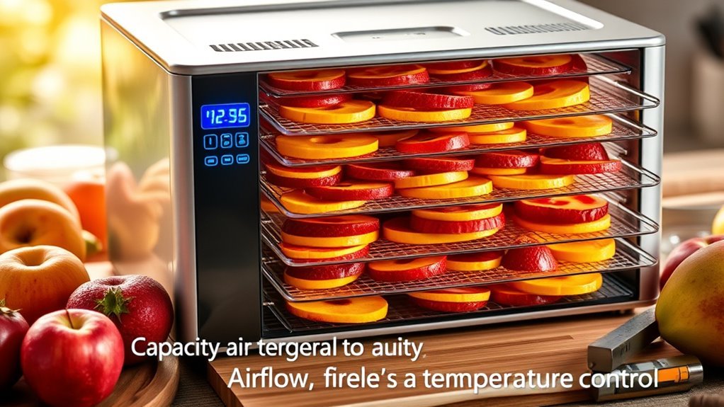 dehydrator features for fruit