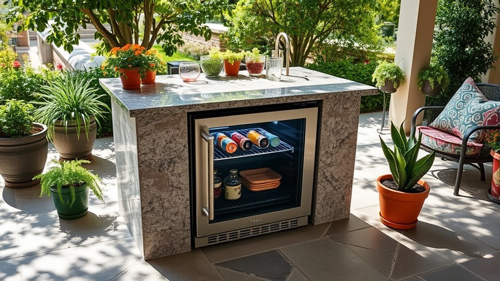 outdoor fridge capacity and features
