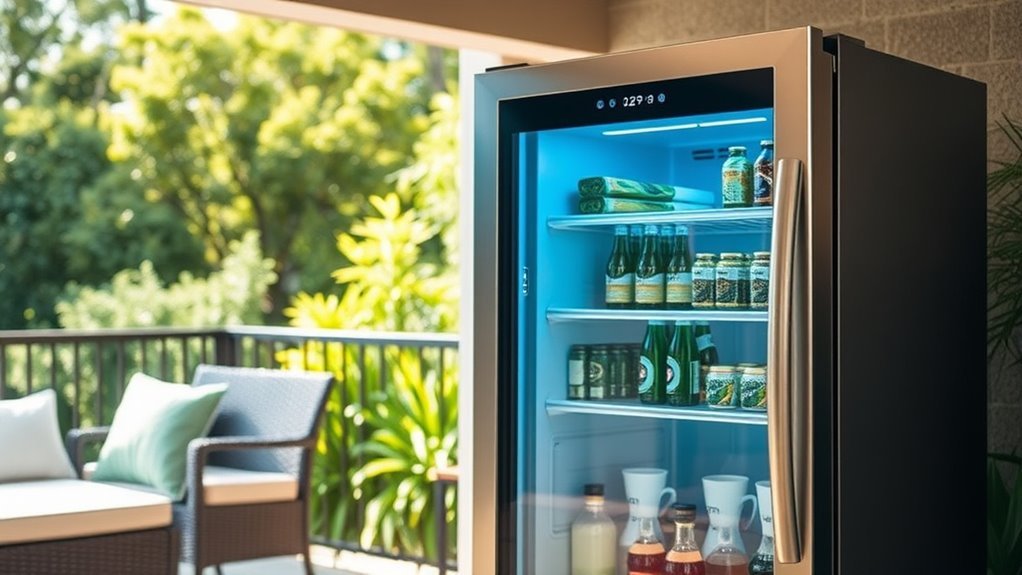 outdoor fridge size and durability