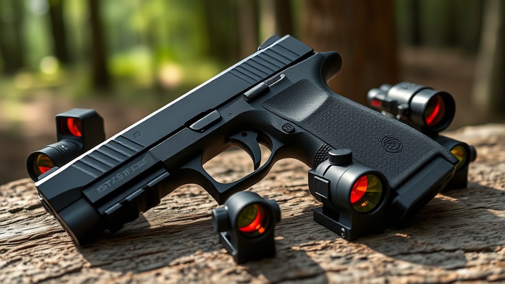 reticle battery mount brightness