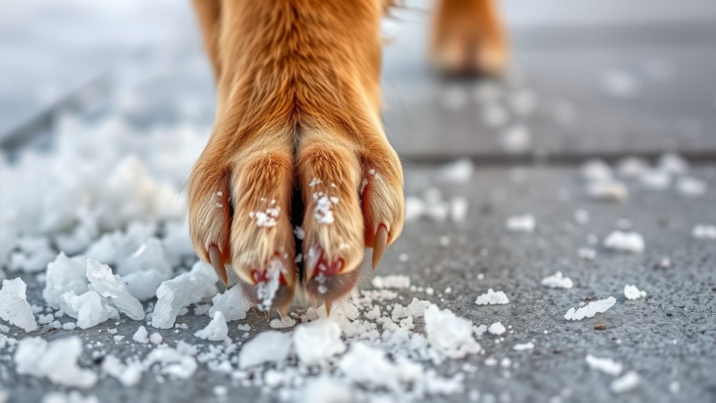 salt causes paw injuries