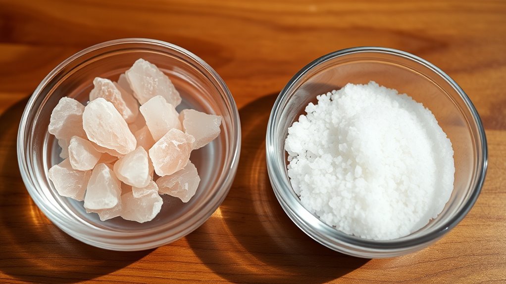 salt dissolves quickly and clearly