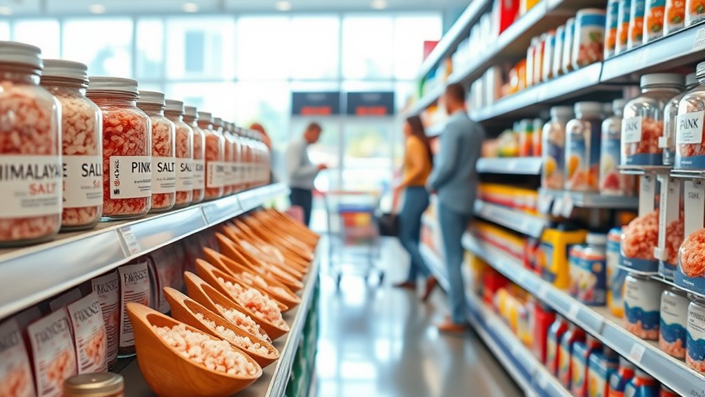 supermarkets offer varied pink himalayan salt