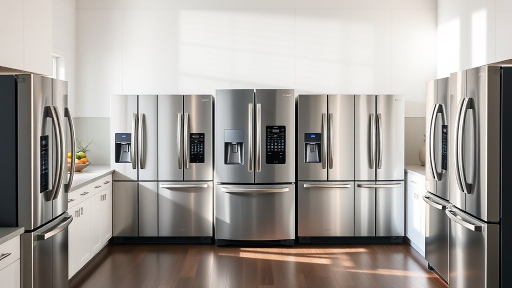 top side by side fridges