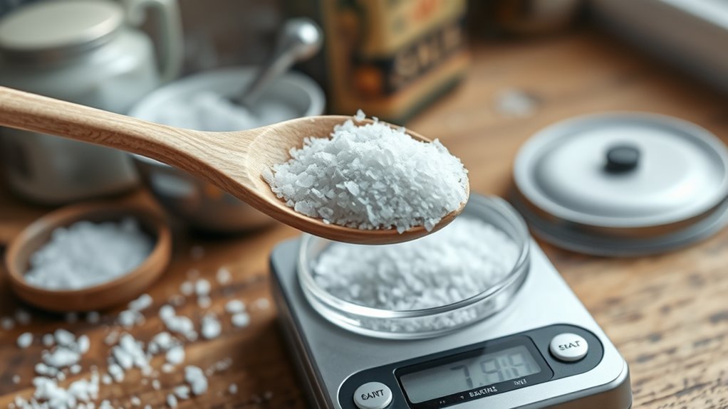 weigh salt for accuracy