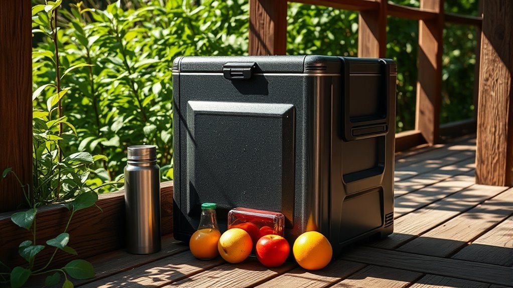 outdoor fridge features focus