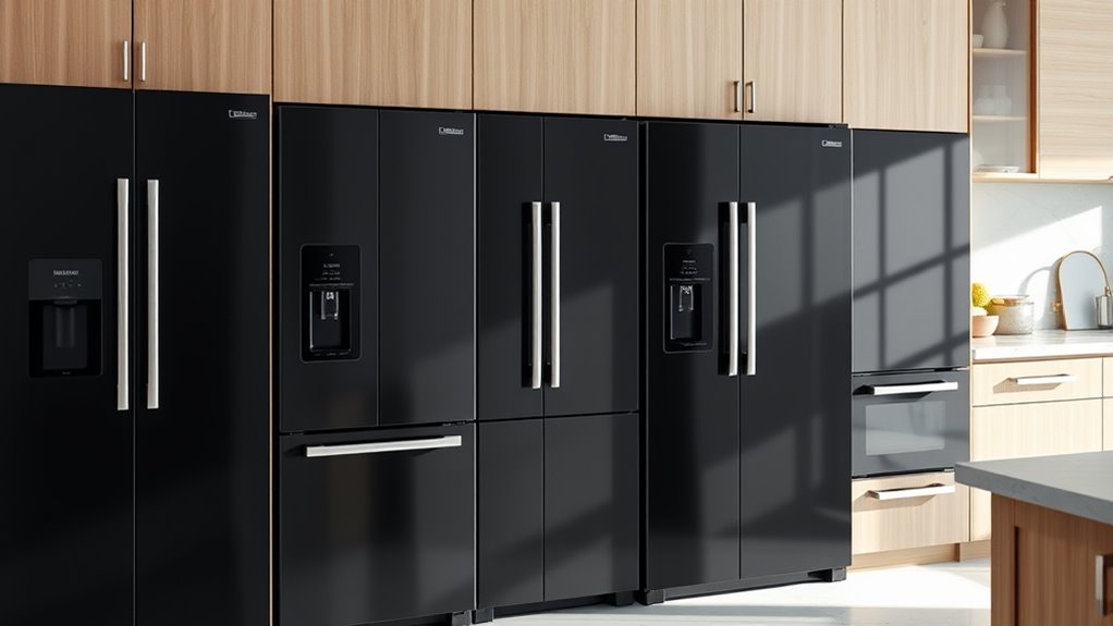 top black counter depth fridges