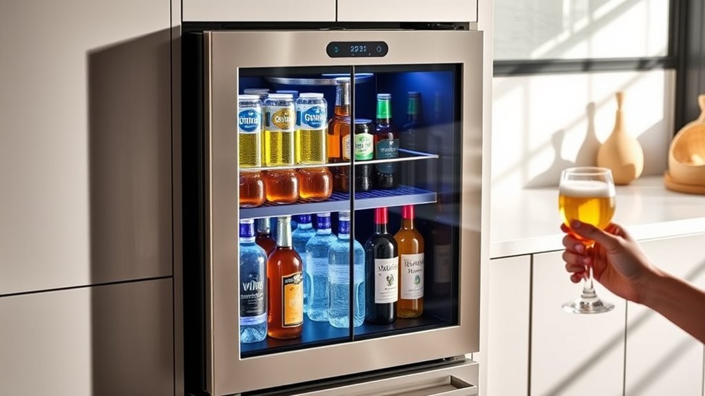 top dual zone beverage fridges