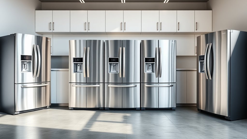top garage side by side refrigerators